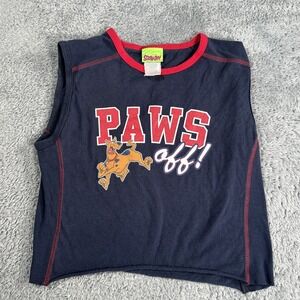 Vintage 90s Scooby Doo Tank Cropped Shirt Size M Women's Paws Off Y2K